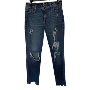 Hollister High Rise Slim Straight Ripped Jeans